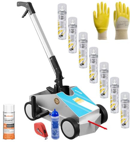 TMS PRO SHOP Markierung-Komplett-Set Typ M, weiß, für den Einsatz im Innen- und Außenbereich, Art.-Nr. 70486 | Bodenmarkierungsgerät | Markierungsgerät | Markierungswagen