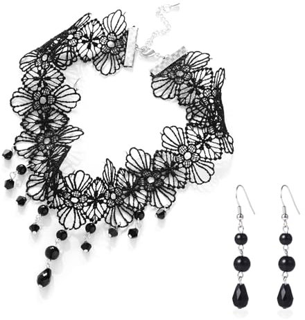 Philip Jones Black Crystal Choker Set