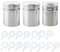 AIFUDA Confezione da 3 shaker in acciaio inox con 16 stampini stampanti, lattine in polvere con rete per caffè, cappuccino, latte, shaker per draghe con foro per cucina, ristoranti