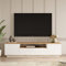 Vep Home Mueble de TV Modelo Futura - Diseño Bajo y Moderno - Medidas 180x45x46 cm - Estructura Robusta con Sistema Minifix - Ideal para Salones Contemporáneos - Color Pino y Blanco