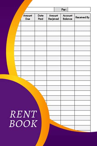 Rent Book: Rent Book for Tenants, 110 Pages Purple Theme