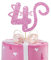 Cat Four Cake Topper, Nummer 4 Cake Topper für Baby Mädchen, Kitty Happy 4th Birthday Party Supplies, Pet Cat Four Years Old Party Decoration - Pink Glitter