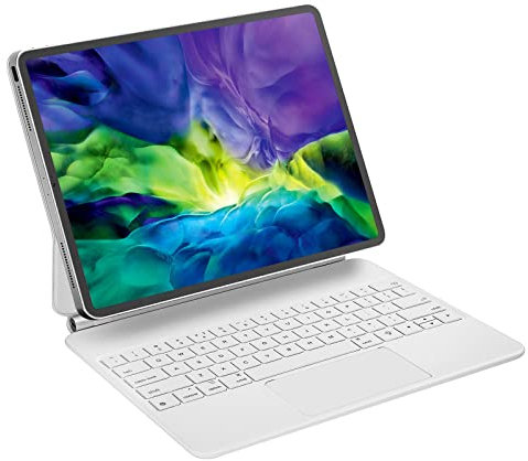 Wainyok Tastaturhülle im Magic-Style für iPad Pro 12,9 Zoll (2022 6. Gen/ 2021 5. Gen/ 2020 4. Gen/ 2018 3. Gen), kabellose Bluetooth-Tastatur mit Trackpad, Hintergrundbeleuchtung, USA QWERTY-Layout