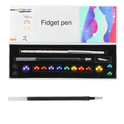 Metall-Zauberstift, Zappelstift, magnetischer Stift, lustiger stressabbauender Multifunktions-Schreibspielzeug-Stift, Fidget-Magnet-Stift, Geschenk für Freunde (Silber)