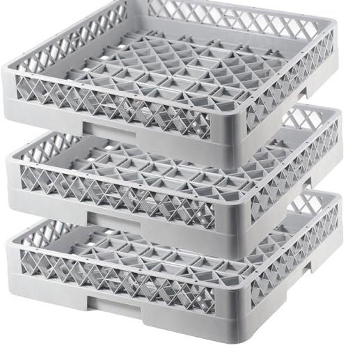 Gastronette 3 cesti per lavastoviglie, per bicchieri, posate, tazze senza divisione, 50 x 50 cm, per lavastoviglie commerciali