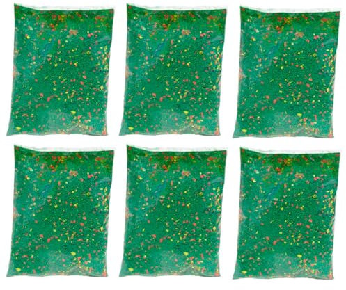 ACAN Tradineur - Pack de 6 Bolsas de serrín Color Verde para belén - Accesorio para decoración en el Nacimiento - Ideal para los últimos Detalles