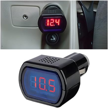 CGEAMDY Auto Voltmetro 12V/24V, Auto Indicatore Capacità Della Batteria Misuratore di Tensione, LED Display Digitale Impermeabile Rilevatore di Tensione, Misuratore di Tensione Rilevatore Voltmetro