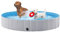 Yaheetech PVC Foldable Pet Dog Paddling Pool Puppy Swimming Pool Portable Dog Pool Extra Large Bathing Tub with Brush for Indoor Outdoor 180 x 30cm Grey