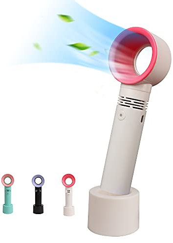 BIGTREE Tragbarer Handventilator,Mini Ventilator Bladeless Fan USB Wiederaufladbarer mit 3 Geschwindigkeiten Turbo Wind und Tisch Basis für Reisen/Zuhause/Büro