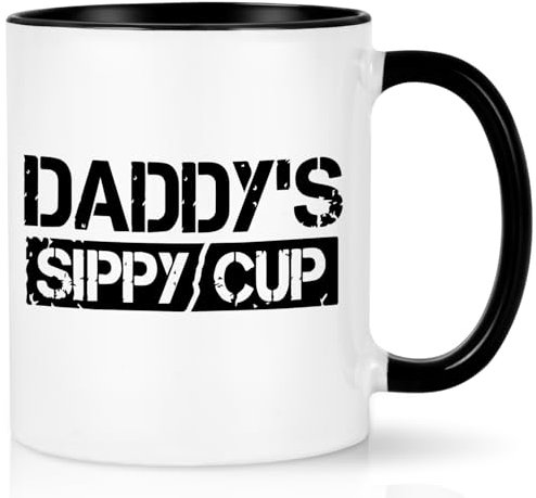 Joymaking Daddy's Sippy Cup Father’s Day & Birthday Gift for Dad, 12Oz Black