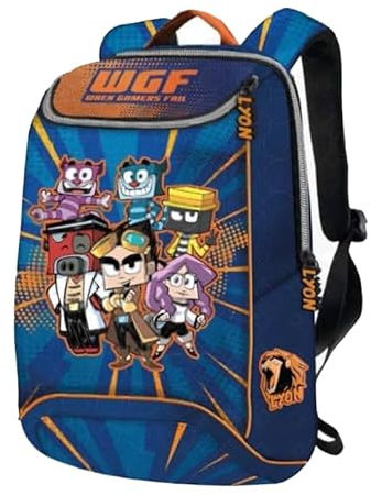 Zaino Scuola - Lyon Gamer WGF - Blu e Arancione - Doppio scomparto per scuola e tempo libero