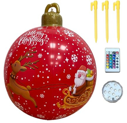 Weihnachts-Rasen-Dekoration für Garten, Rasen, Hof, Pool, Eingang, 61 cm, 16 Farben, riesiges Ornament für Garten, Rasen, Hof, Pool, Eingang,