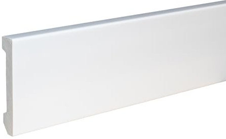PROVISTON Sockelleiste 16 x 80 x 2000 mm Moderne Fußleiste eckiges Profil Hochwertige Fußleiste Kunststoff Weiß Wasserfest, Robust und Langlebig