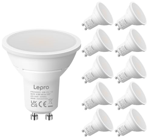Lepro GU10 LED Bulbs, Neutral White 4000K, 4.5W, 50W Equivalent, Pack of 10