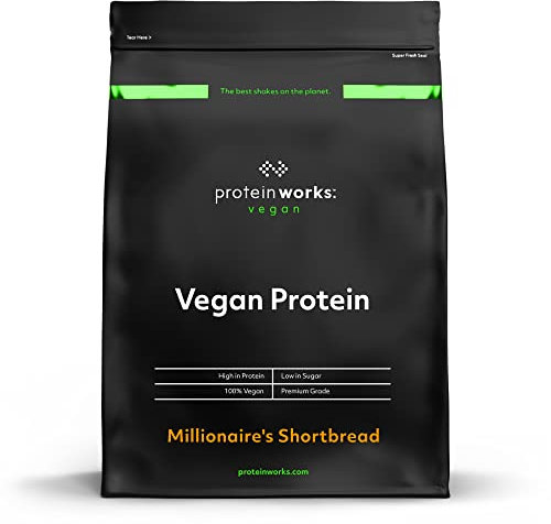 Protein Works - Vegan Protein Powder, Millionaire's Shortbread, 16 Servings, 100% Plant Based & Natural, Premium Multi-Protein Blend, Low Fat Shake, Low Calorie Shake, 500g