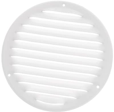 Ø 160mm Griglia di Ventilazione con Zanzariera - Griglie D'Aerazione in Metallo - Acciaio, Bianca
