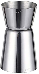 Doseur en Acier INOX Cocktail Mesure Alcool Jigger Single Double Verre Bar 20/30 ML, 20/40 ML, 25/50 ML FENGMING (Couleur : Silver, Taille : 20/40ml)