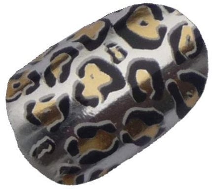 Chix Nails - Silver Chrome Jaguar Animal Print Nail Wraps Foils Decals Stickers