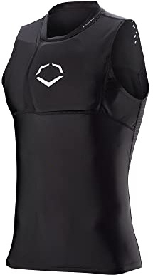 EvoShield Adult NOCSAE® Protective Chest Guard Shirt - Adult Small, Black