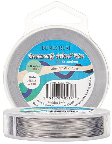 BENECREAT 120m 0.3mm Filo di Acciaio Inossidabile (Grigio) Filo di Perline in Acciaio 7 Fili Intrecciati Cavo Metallico Accessori per Artigianato per la Progettazione di Bigiotteria