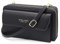 YERUUE Handytasche mit Geldbörse zum Umhängen, PU Leder Crossbody Schultertasche Reisepass Handytasche mit Kartenschlitz Verstellbar Abnehmbar Schultergurt, Clutch Schwarz Handtasche