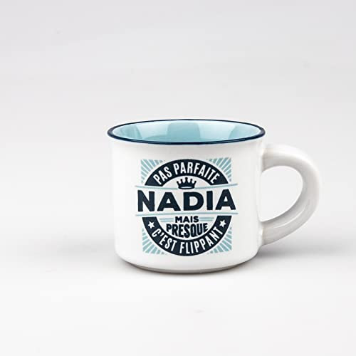 Kontiki - Tazza espresso e il suo sottobicchiere in maiolica personalizzato: Nadia