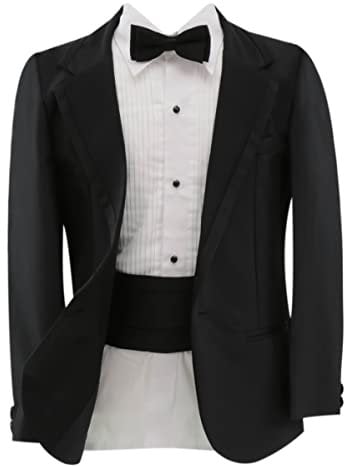 Baby Boys Tuxedo Suit 5 Piece, Black, Baptism Set Age 3 Years