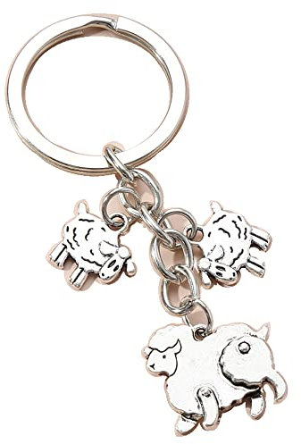 1 porte-clés mignon en forme de mouton - Accessoire de sac à main - Bijoux faits à la main