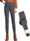CheChury Legging Polaire Femme Hiver Pantalons Chaud Doublé en Polaire Pantalon Slim Épais Leggings Thermique Femme Élastiques Sport Running Jogging Yoga,Gris,S