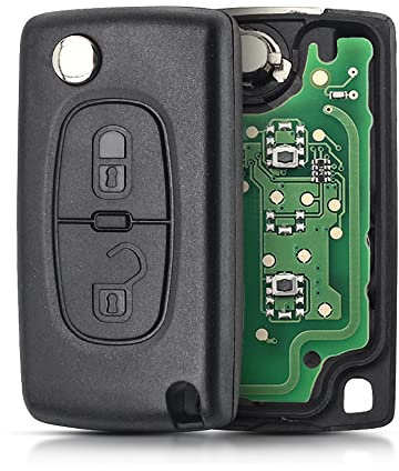 Ask 433MHz Flip CE0536 Porte-clés de Voiture pour Peugeot 207 307 407 208 308 3008 Expert Partner Van Key Citroen C1 C2 C3 C4 Grand Picasso Dispatch Berling 2 Boutons HU83