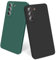 AK 2 Stück Kompatibel mit Samsung Galaxy S21 5G 2021 Hülle Silikon Handyhülle mit Microfiber Stoßfeste Schutzhülle für amsung S21 5G 6.2 (Schwarz+Dunkelgrün)