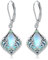 Filigrane Mondstein Ohrringe 925 Sterling Silber Teardrop Bohemian Irish Celtic Drop Dangle Earrings Abalone Shell Filigranschmuck Geschenke für Damen