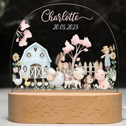 Kidsmood – Individuelles Nachtlicht für Baby & Kinder – Dimmbare Nachttischlampe mit Namen für Kinderzimmer – Personalisiertes Geschenk zur Geburt, Taufe & Geburtstag für Mädchen & Jungen