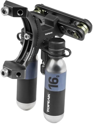 Topeak Tri-Backup Elite 2 Flaschenhalter aus Aluminium in der Farbe Schwarz, max. Belastung: 2 kg, Größe 81 x 75 x 74, 15800086