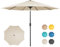 HOMEDEMO Sonnenschirm Gartenschirm mit Kurbel, Marktschirm Terrassenschirm,Ø 270 cm, Tischschirm mit 8 Rippen, Beige Rund Schutz 50+ Knickbar Neigbar Sonnenschutzschirm, patio umbrella