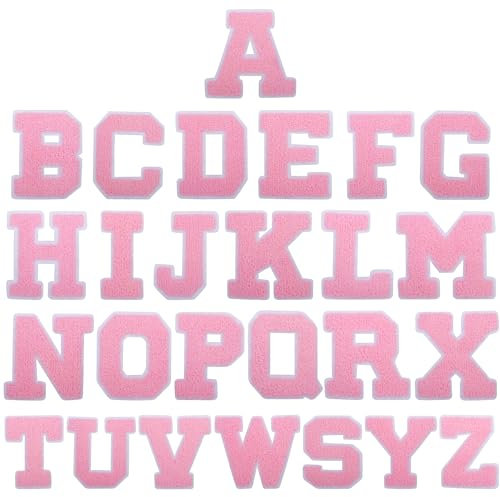 Zercart Self Adhesive Chenille A-Z Patches, 26 Iron-on Letters for Clothing, Hats, Shoes, DIY Crafts