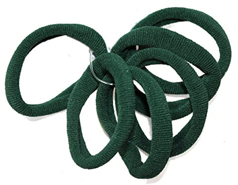 Jersey Endless Snag Free Hair Bobbles Hair Elastics Hair Bands for Women Girls by Glitz4Girlz… (Bottle Green)
