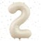 Beige Luftballon 2,Zahlen Luftballon Beige, 40 Zoll Weiß Creme Folienballon 2，101cm Sandweiß Zahlenballon 2 Helium Ballon Luftballon 2 Geburtstag für 2 Jahre Geburtstagsdeko Kinder Mädchen Junge