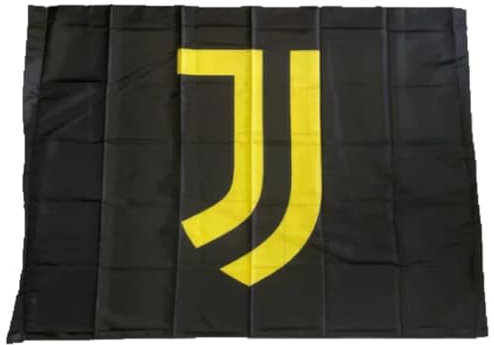 Sfiziosa Bandiera Colore Nero Logo giallo Tifoso Bianconero Misura 100x140