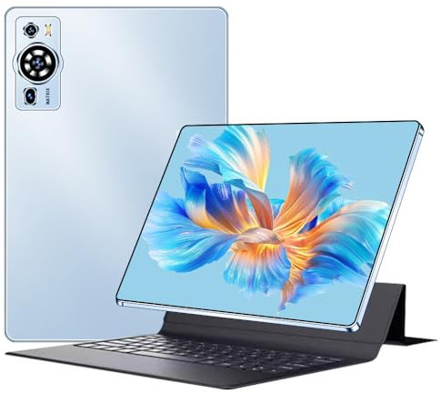 UXD 10 Zoll Android 13 Tablet - 12GB+256GB Speicher, Stylus, Bildschirmschutz, Tastatur, Maus, OTG Dongle / 4G Cellular Slot, IPS HD Display, 8000mAh, ideal für Notizen(blau)