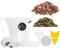 LiveLaif® Kit Transplante Orquideas: Maceta Orquidea Rectangular 14X14X15 (Agujeros y Plato) + Sutrato Orquideas Premium con Corteza de Pino, Coco, Arlita, Perlita, Vemiculita, Abono NPK + Accesorios