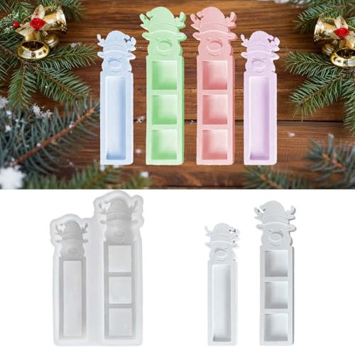 SVOCK 2PCS Silikonformen Gießformen Elch, Silikonformen Weihnachten Gießformen, Silikonform Anhänger Weihnachten,Gießform Silikon Elch Für Geschenkdekoration