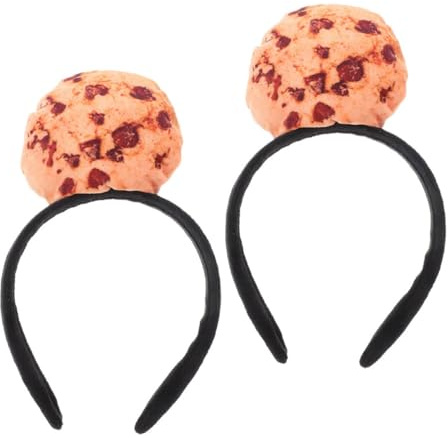 PRETYZOOM 2 Stück-pack Plüsch Keks Haarband Süßes Stirnband Mit Keksmotiv Für Mädchen Cosplay Karneval Party Zubehör