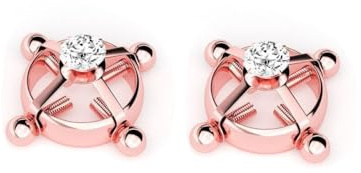 Lot de 2 faux anneaux de tétons en acier inoxydable pour femme, bijoux délicats et tendance (or rose) R1-G1