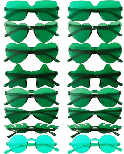 Dwenarry Party Sonnenbrille Damen Sonnenbrillen Set Vintage Brille Retro Party Brillen Für Damen Herren 16 Stücke