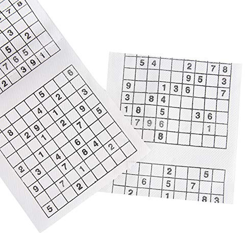Riuulity Novelty Sudoku Printed Toilet Paper,Soft Wood Pulp Sudoku Game Bath Tissue Roll for Home,130g/roll (As Shown)