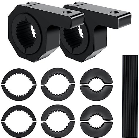 AUXTINGS 2 Pieces 2.5/3.9/ 5cm LED HID Work Light Bar Mounting Brackets Horizontal Bull Bar Mount Tube Clamp Roll Cage Holder
