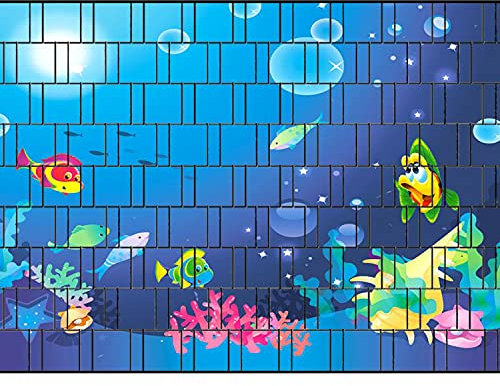 PerfectHD Zaunsichtschutz - Motiv Fische - Sichtschutz für den Garten - 2,50 x 1,80 x 0,19 m - 9 Streifen - 30 Varianten