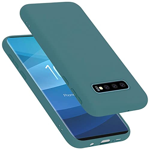 Cadorabo Hülle kompatibel mit Samsung Galaxy S10 Plus Hülle Silikon Handyhülle für Galaxy S10 Plus Case aus flüssigem Silikon- Kratzfeste und stoßfeste dünne TPU Schutzhülle - Liquid GRÜN