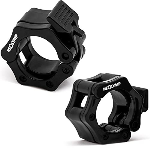 NEOLYMP Lucchetti Per Manubri Da 50 Mm Con Montaggio Con Una Sola Mano Per Un Allenamento Sicuro E Cambio Rapido Del Disco I Blocco Per Manubri I Morsetto Per Bilanciere I Sgancio Rapido I DQR210